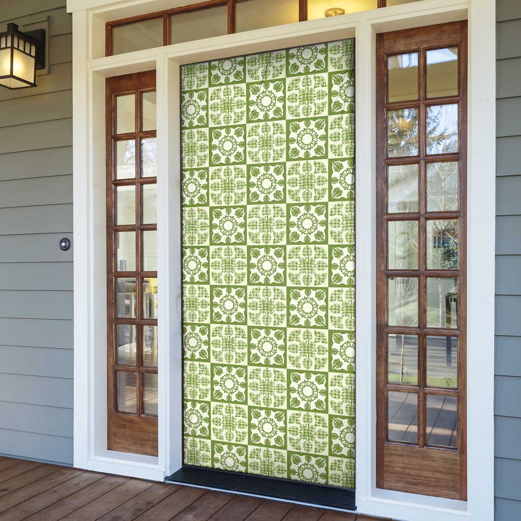 Omaomao Palaka Quilt Hawaii Door Cover Hawaiian Tropical Monstera Sea Turtle LT14 - Polynesian Pride