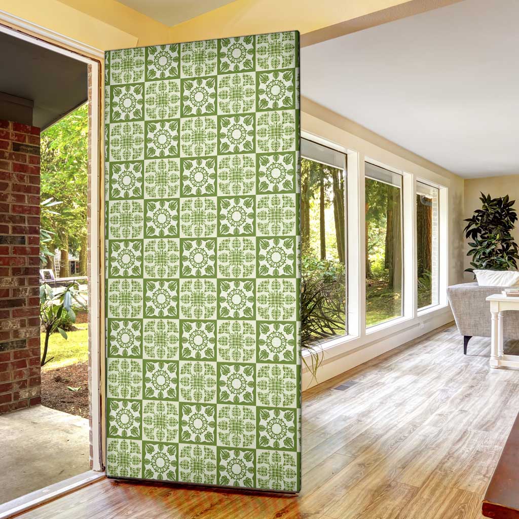 Omaomao Palaka Quilt Hawaii Door Cover Hawaiian Tropical Monstera Sea Turtle LT14 - Polynesian Pride