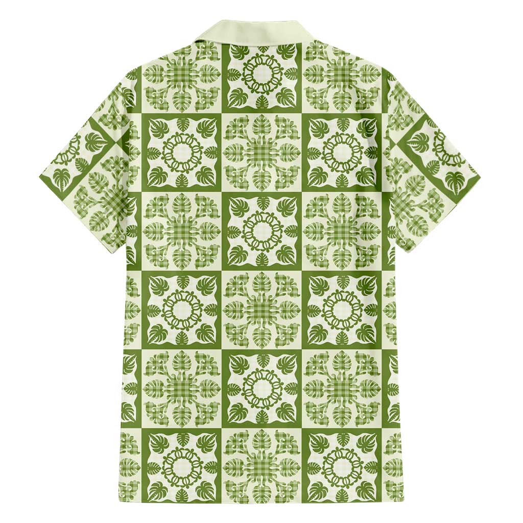 Omaomao Palaka Quilt Hawaii Family Matching Puletasi and Hawaiian Shirt Hawaiian Tropical Monstera Sea Turtle