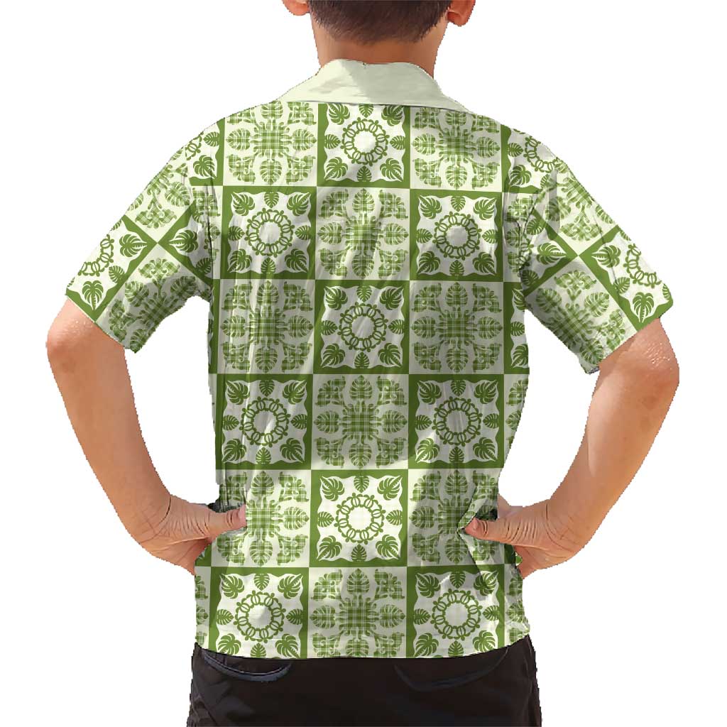 Omaomao Palaka Quilt Hawaii Family Matching Tank Maxi Dress and Hawaiian Shirt Hawaiian Tropical Monstera Sea Turtle