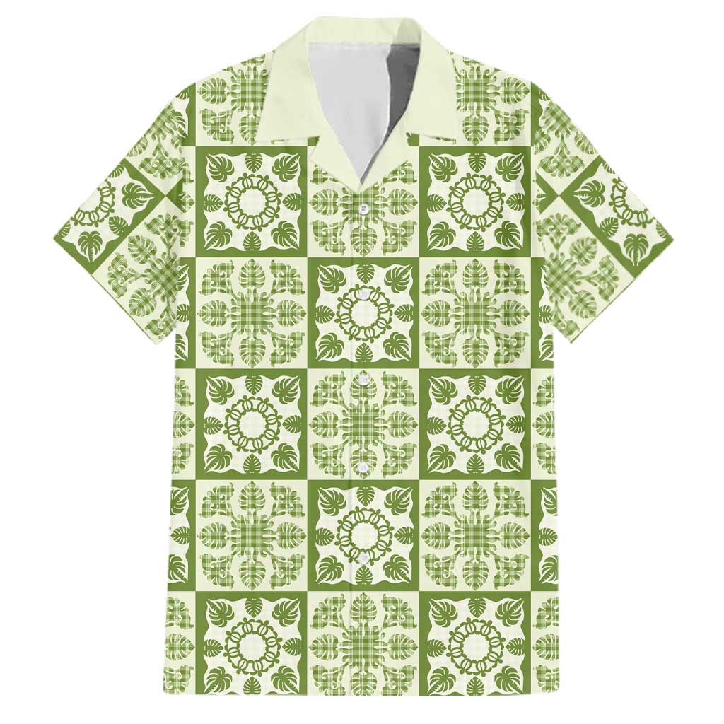 Omaomao Palaka Quilt Hawaii Family Matching Tank Maxi Dress and Hawaiian Shirt Hawaiian Tropical Monstera Sea Turtle