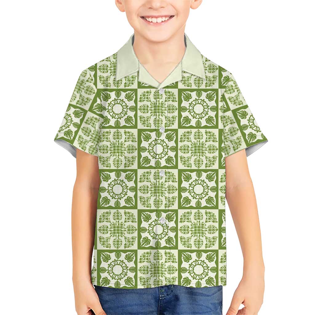 Omaomao Palaka Quilt Hawaii Family Matching Tank Maxi Dress and Hawaiian Shirt Hawaiian Tropical Monstera Sea Turtle