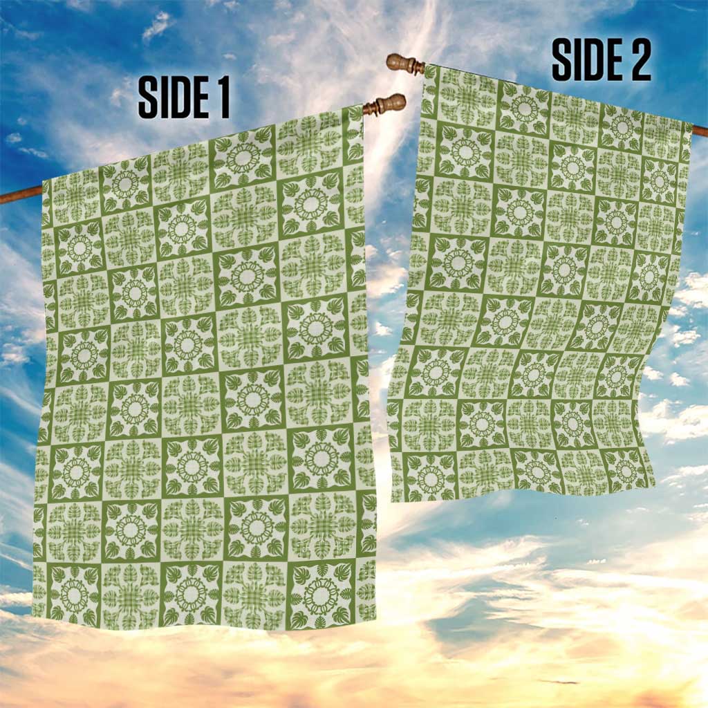 Omaomao Palaka Quilt Hawaii Garden Flag Hawaiian Tropical Monstera Sea Turtle LT14 - Polynesian Pride
