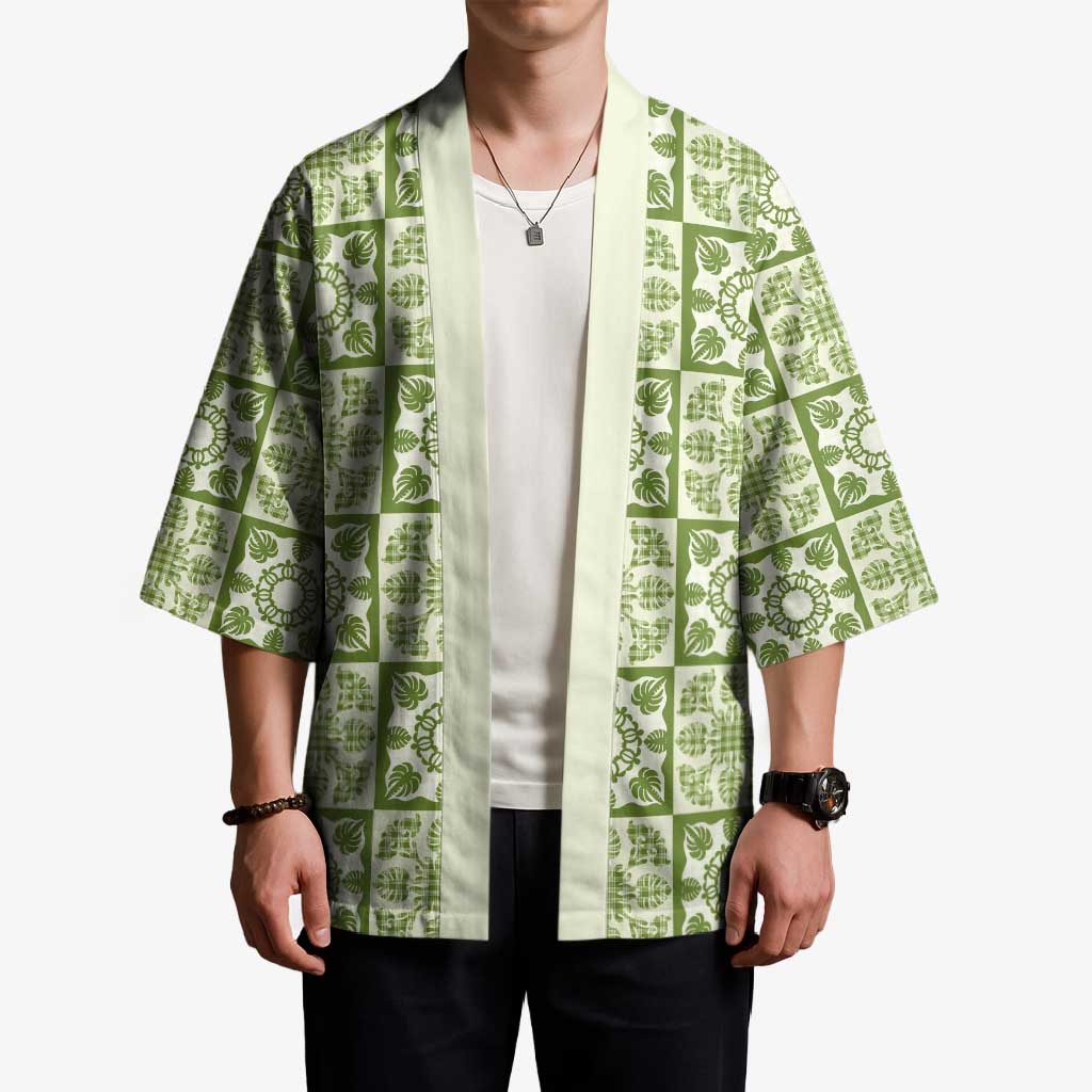 Omaomao Palaka Quilt Hawaii Kimono Hawaiian Tropical Monstera Sea Turtle LT14 - Polynesian Pride