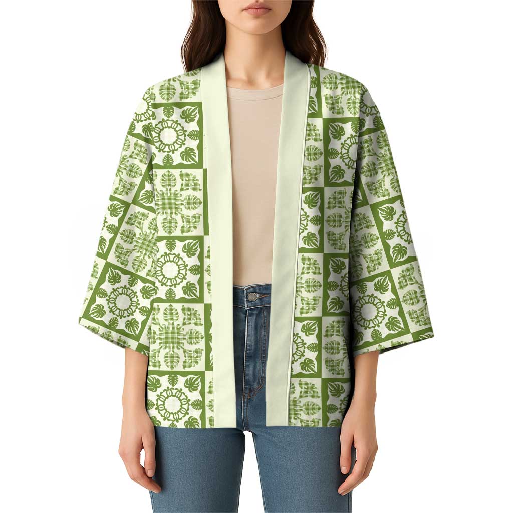 Omaomao Palaka Quilt Hawaii Kimono Hawaiian Tropical Monstera Sea Turtle LT14 - Polynesian Pride