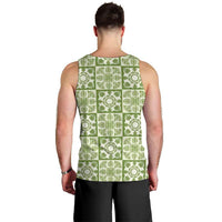 Omaomao Palaka Quilt Hawaii Men Tank Top Hawaiian Tropical Monstera Sea Turtle LT14 - Polynesian Pride