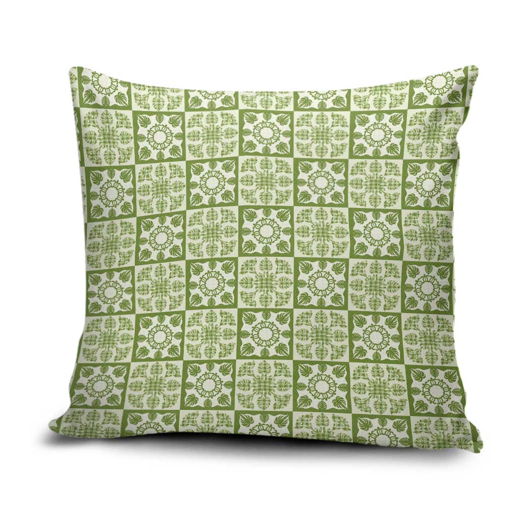 Omaomao Palaka Quilt Hawaii Pillow Cover Hawaiian Tropical Monstera Sea Turtle LT14 Green - Polynesian Pride