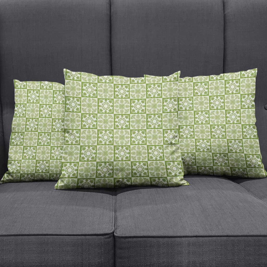 Omaomao Palaka Quilt Hawaii Pillow Cover Hawaiian Tropical Monstera Sea Turtle LT14 - Polynesian Pride
