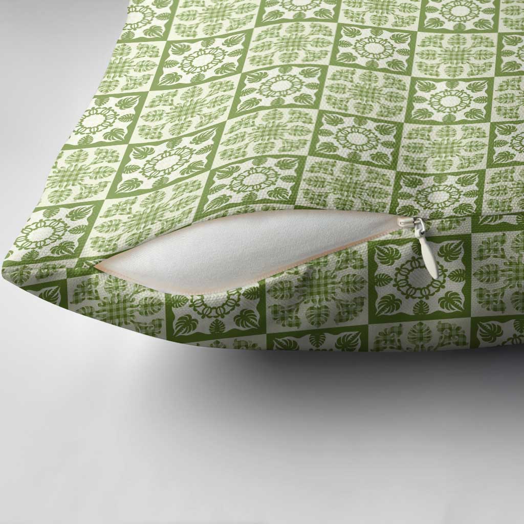 Omaomao Palaka Quilt Hawaii Pillow Cover Hawaiian Tropical Monstera Sea Turtle LT14 - Polynesian Pride