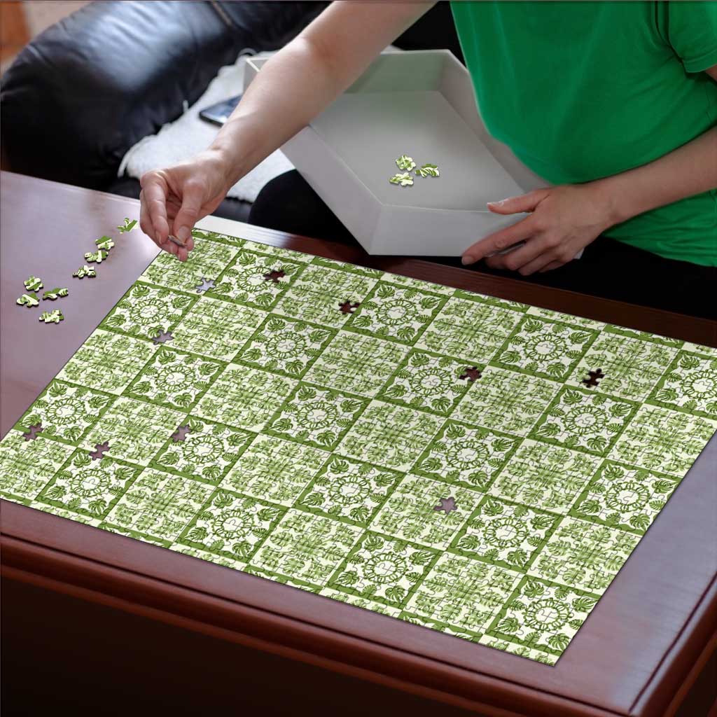 Omaomao Palaka Quilt Hawaii Puzzle Hawaiian Tropical Monstera Sea Turtle LT14 - Polynesian Pride