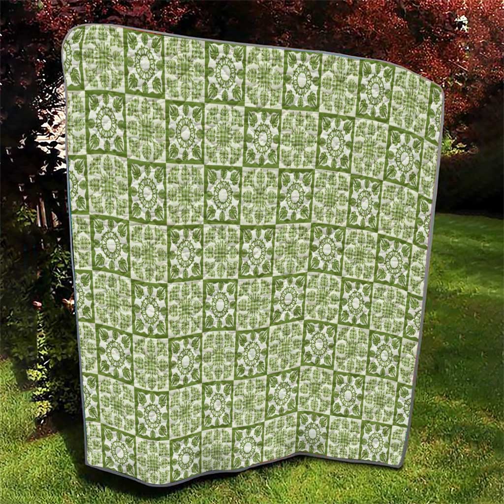 Omaomao Palaka Quilt Hawaii Quilt Hawaiian Tropical Monstera Sea Turtle LT14 - Polynesian Pride