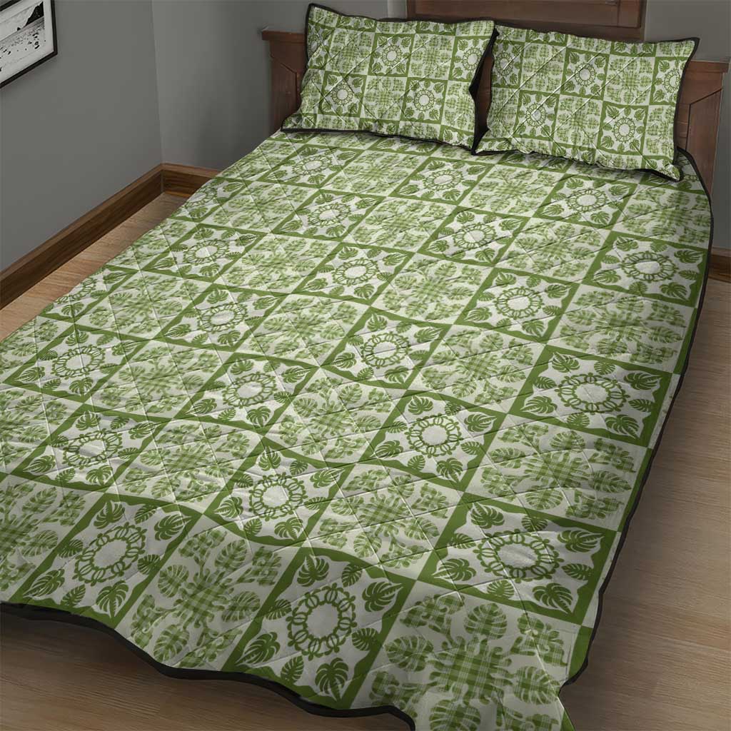 Omaomao Palaka Quilt Hawaii Quilt Bed Set Hawaiian Tropical Monstera Sea Turtle LT14 - Polynesian Pride