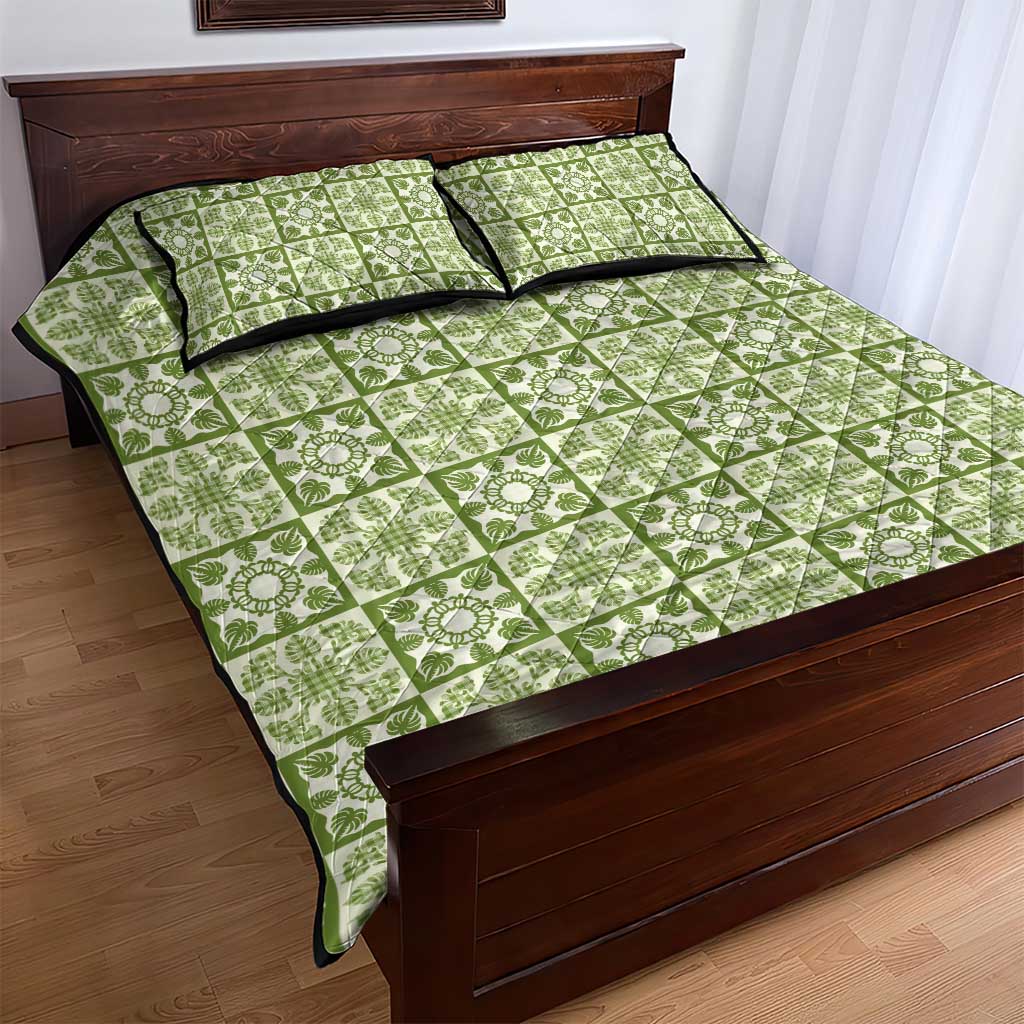 Omaomao Palaka Quilt Hawaii Quilt Bed Set Hawaiian Tropical Monstera Sea Turtle LT14 - Polynesian Pride
