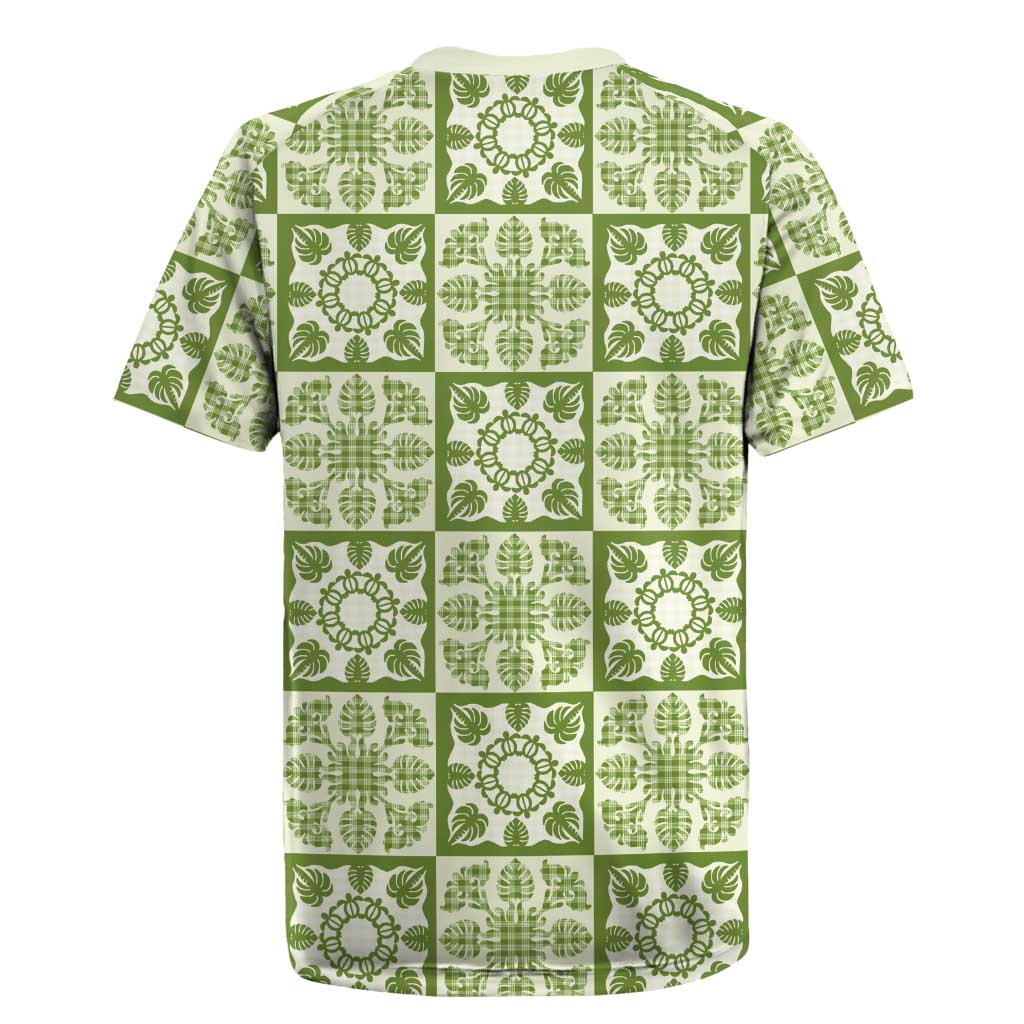 Omaomao Palaka Quilt Hawaii Rugby Jersey Hawaiian Tropical Monstera Sea Turtle LT14 - Polynesian Pride