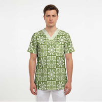 Omaomao Palaka Quilt Hawaii Scrub Top Hawaiian Tropical Monstera Sea Turtle LT14 - Polynesian Pride
