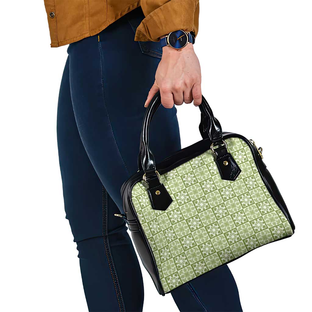 Omaomao Palaka Quilt Hawaii Shoulder Handbag Hawaiian Tropical Monstera Sea Turtle LT14 - Polynesian Pride