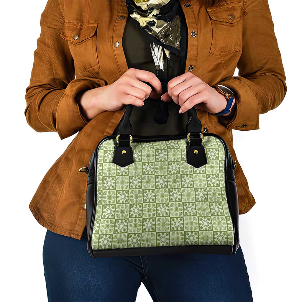 Omaomao Palaka Quilt Hawaii Shoulder Handbag Hawaiian Tropical Monstera Sea Turtle LT14 - Polynesian Pride