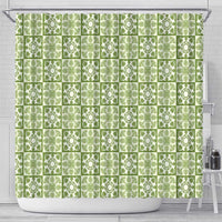Omaomao Palaka Quilt Hawaii Shower Curtain Hawaiian Tropical Monstera Sea Turtle LT14 - Polynesian Pride