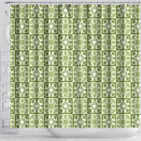 Omaomao Palaka Quilt Hawaii Shower Curtain Hawaiian Tropical Monstera Sea Turtle LT14 - Polynesian Pride