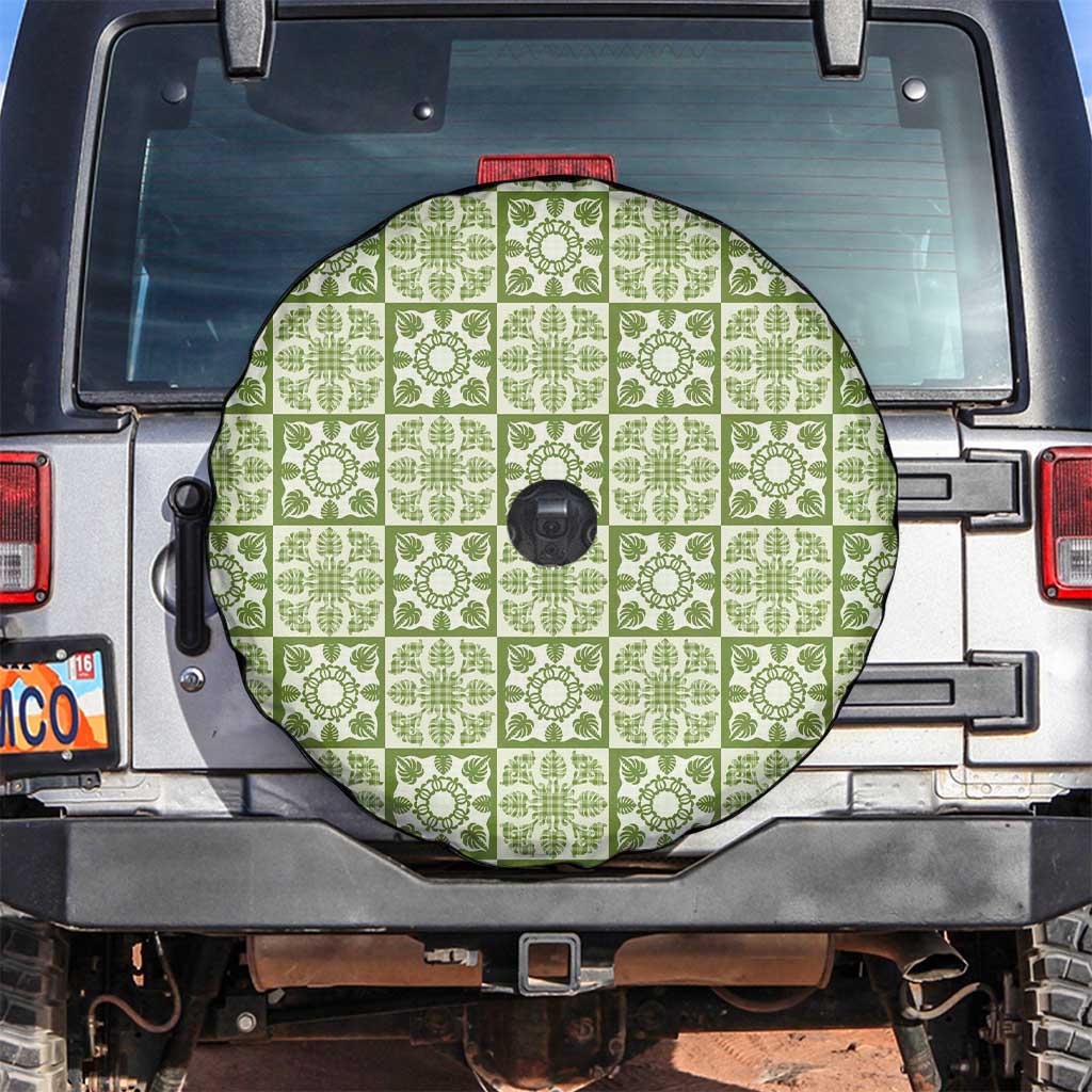 Omaomao Palaka Quilt Hawaii Spare Tire Cover Hawaiian Tropical Monstera Sea Turtle