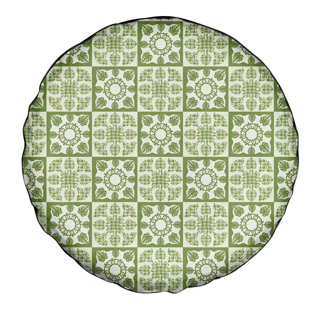 Omaomao Palaka Quilt Hawaii Spare Tire Cover Hawaiian Tropical Monstera Sea Turtle