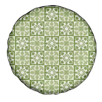 Omaomao Palaka Quilt Hawaii Spare Tire Cover Hawaiian Tropical Monstera Sea Turtle