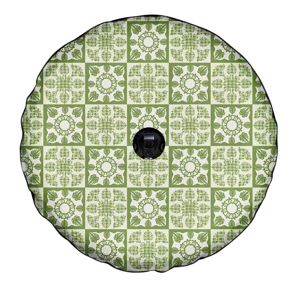 Omaomao Palaka Quilt Hawaii Spare Tire Cover Hawaiian Tropical Monstera Sea Turtle