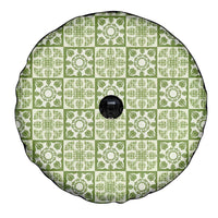Omaomao Palaka Quilt Hawaii Spare Tire Cover Hawaiian Tropical Monstera Sea Turtle