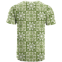 Omaomao Palaka Quilt Hawaii T Shirt Hawaiian Tropical Monstera Sea Turtle LT14 - Polynesian Pride