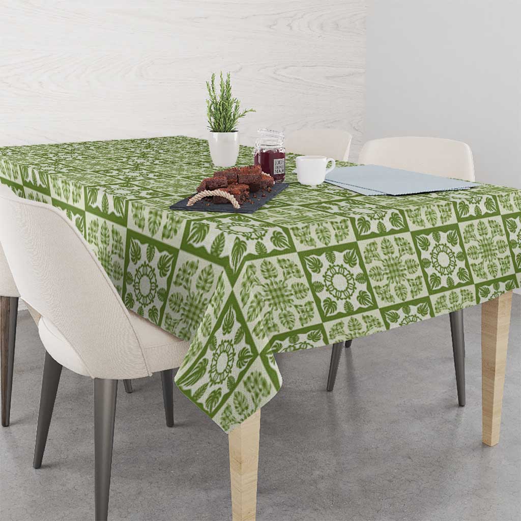 Omaomao Palaka Quilt Hawaii Tablecloth Hawaiian Tropical Monstera Sea Turtle LT14 - Polynesian Pride