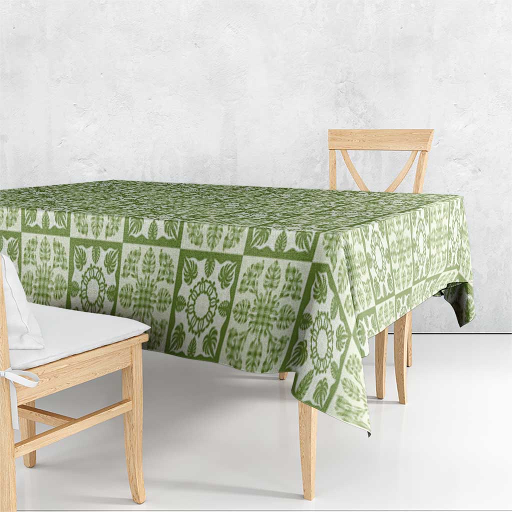 Omaomao Palaka Quilt Hawaii Tablecloth Hawaiian Tropical Monstera Sea Turtle LT14 - Polynesian Pride