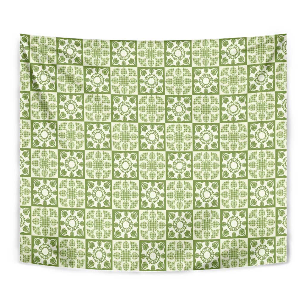 Omaomao Palaka Quilt Hawaii Tapestry Hawaiian Tropical Monstera Sea Turtle