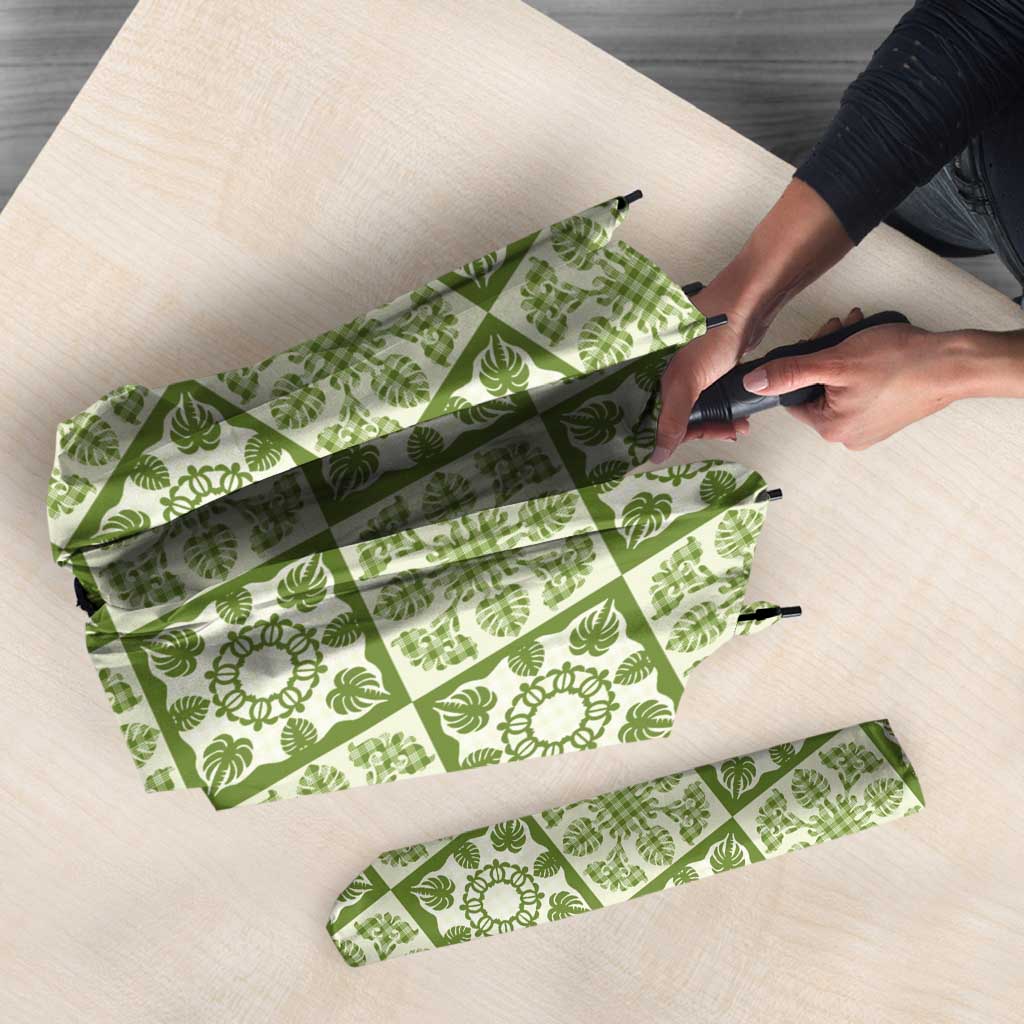 Omaomao Palaka Quilt Hawaii Umbrella Hawaiian Tropical Monstera Sea Turtle LT14 - Polynesian Pride