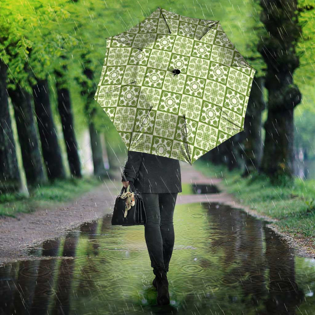 Omaomao Palaka Quilt Hawaii Umbrella Hawaiian Tropical Monstera Sea Turtle LT14 - Polynesian Pride