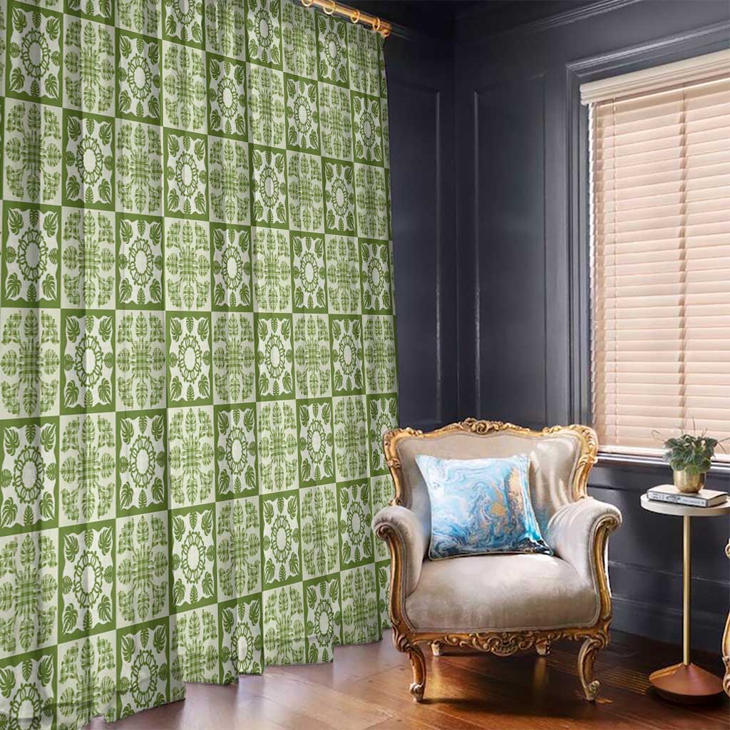 Omaomao Palaka Quilt Hawaii Window Curtain Hawaiian Tropical Monstera Sea Turtle LT14 - Polynesian Pride