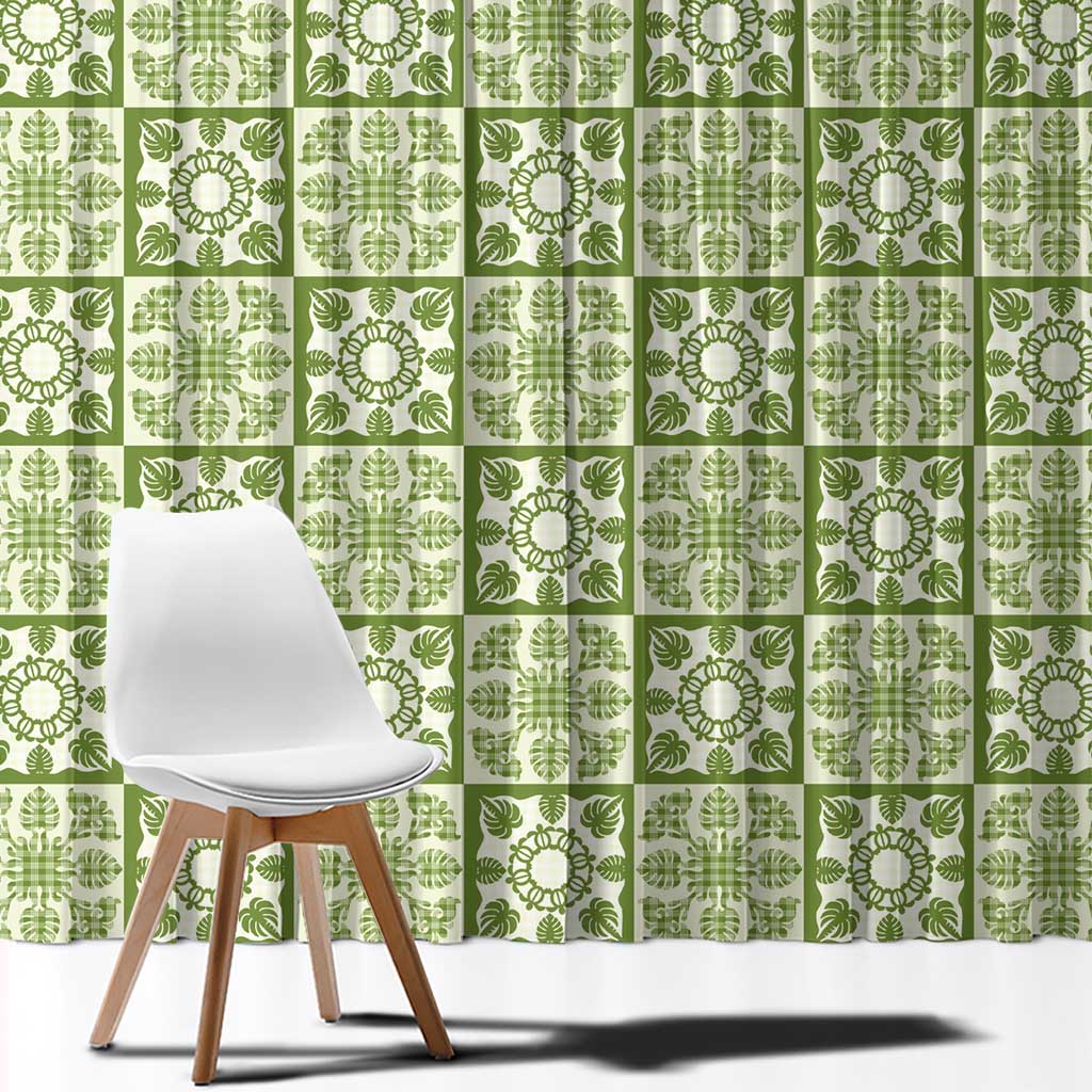 Omaomao Palaka Quilt Hawaii Window Curtain Hawaiian Tropical Monstera Sea Turtle LT14 - Polynesian Pride