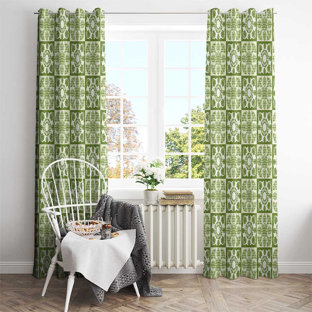 Omaomao Palaka Quilt Hawaii Window Curtain Hawaiian Tropical Monstera Sea Turtle LT14 - Polynesian Pride