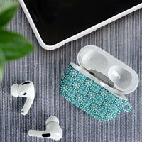 Cyan Palaka Quilt Hawaii AirPods Case Hawaiian Tropical Monstera Sea Turtle