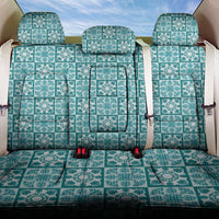 Cyan Palaka Quilt Hawaii Back Car Seat Cover Hawaiian Tropical Monstera Sea Turtle LT14 One Size Cyan - Polynesian Pride