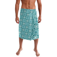Cyan Palaka Quilt Hawaii Lavalava Hawaiian Tropical Monstera Sea Turtle LT14 Cyan - Polynesian Pride