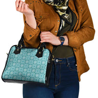 Cyan Palaka Quilt Hawaii Shoulder Handbag Hawaiian Tropical Monstera Sea Turtle