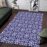 Polu Palaka Quilt Hawaii Area Rug Hawaiian Tropical Monstera Sea Turtle LT14 Blue - Polynesian Pride