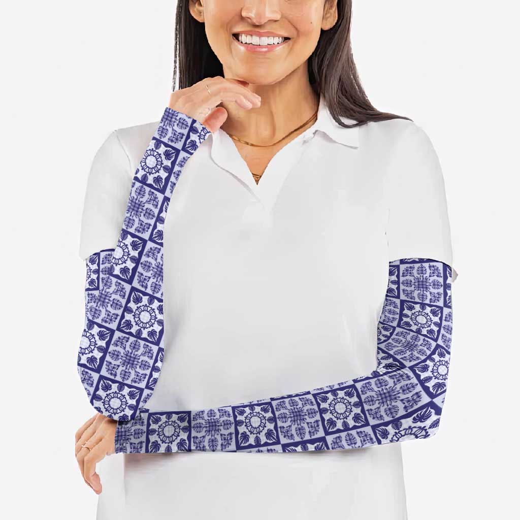 Polu Palaka Quilt Hawaii Arm Sleeves Hawaiian Tropical Monstera Sea Turtle