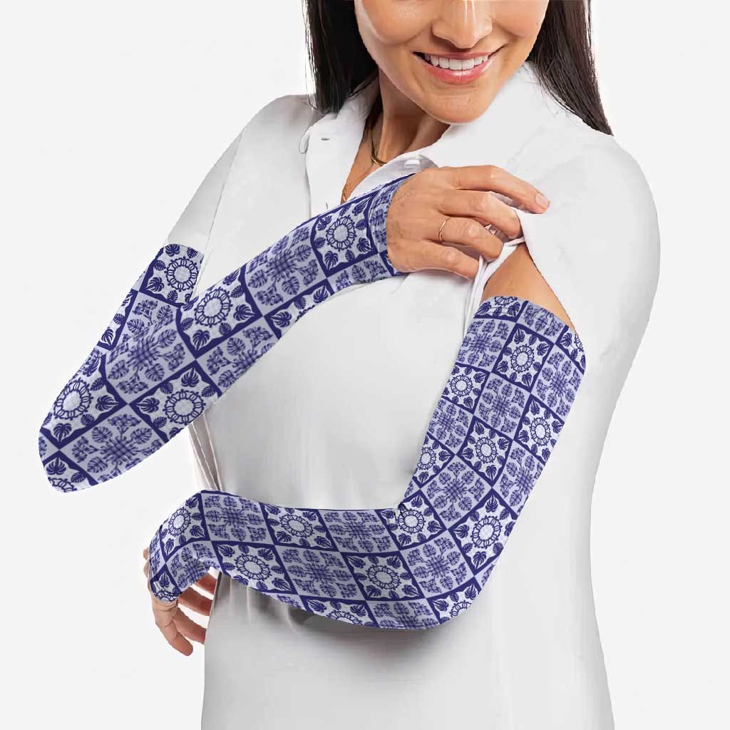 Polu Palaka Quilt Hawaii Arm Sleeves Hawaiian Tropical Monstera Sea Turtle
