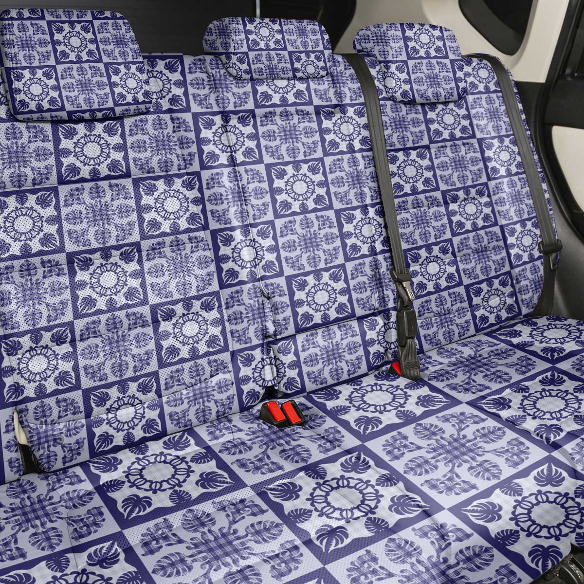 Polu Palaka Quilt Hawaii Back Car Seat Cover Hawaiian Tropical Monstera Sea Turtle LT14 - Polynesian Pride