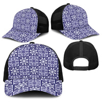 Polu Palaka Quilt Hawaii Baseball Net Cap Hawaiian Tropical Monstera Sea Turtle LT14 - Polynesian Pride