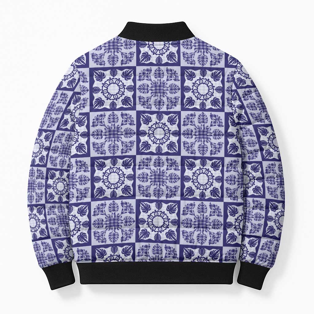 Polu Palaka Quilt Hawaii Bomber Puffer Jacket Hawaiian Tropical Monstera Sea Turtle LT14 - Polynesian Pride
