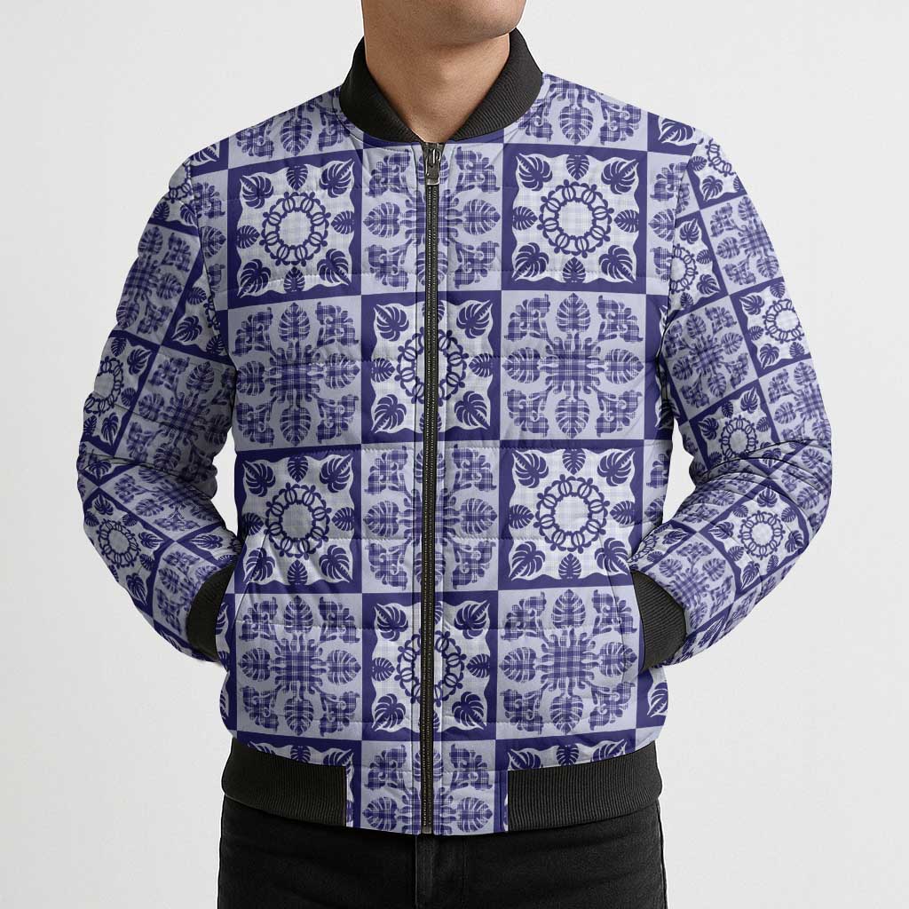 Polu Palaka Quilt Hawaii Bomber Puffer Jacket Hawaiian Tropical Monstera Sea Turtle LT14 - Polynesian Pride