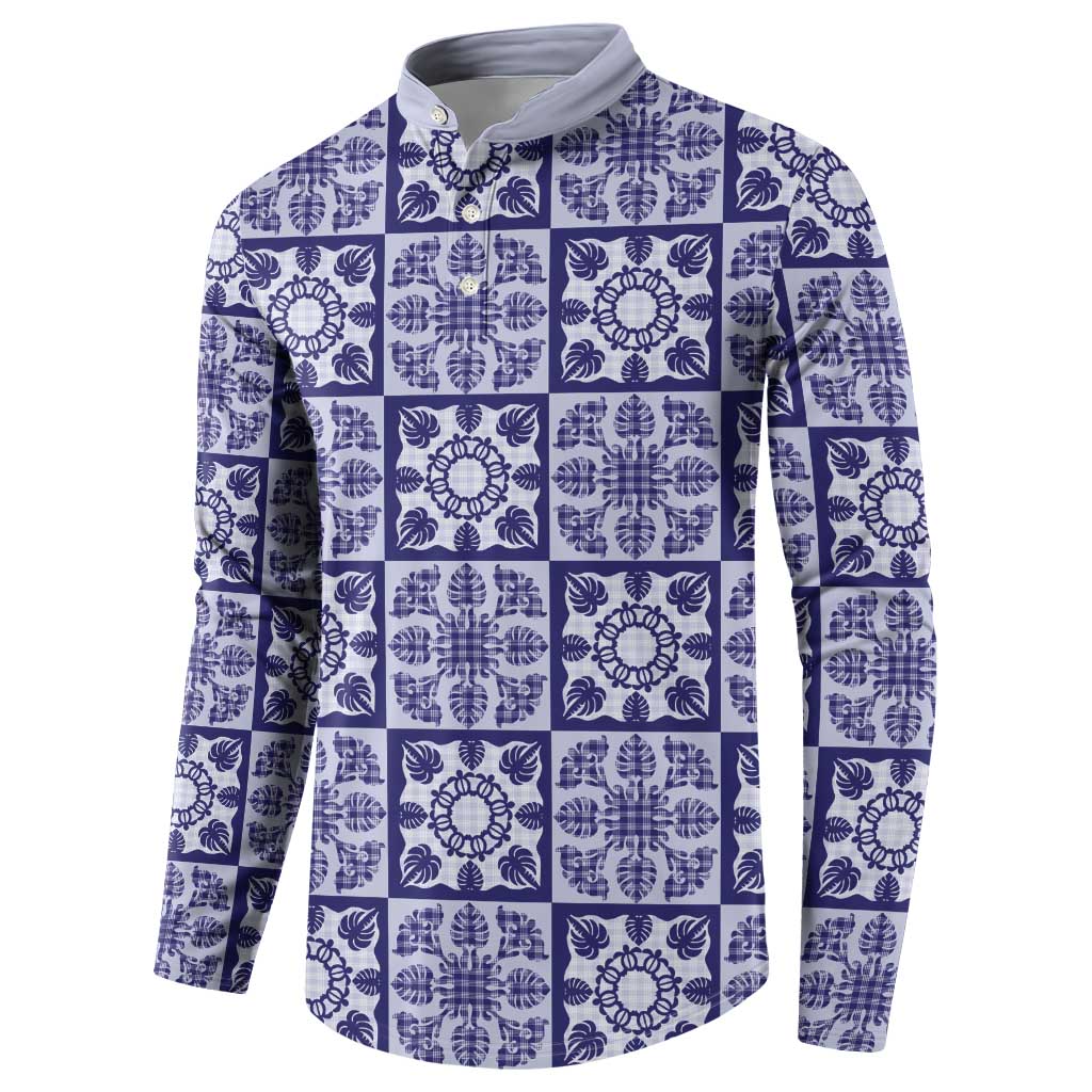 Polu Palaka Quilt Hawaii Button Sweatshirt Hawaiian Tropical Monstera Sea Turtle LT14 - Polynesian Pride