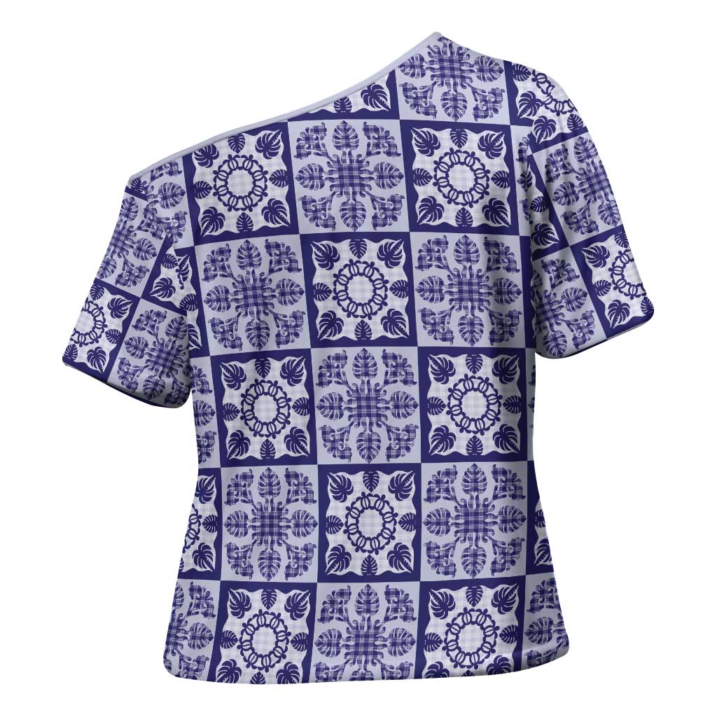 Polu Palaka Quilt Hawaii Cross Shoulder Shirt Hawaiian Tropical Monstera Sea Turtle LT14 - Polynesian Pride